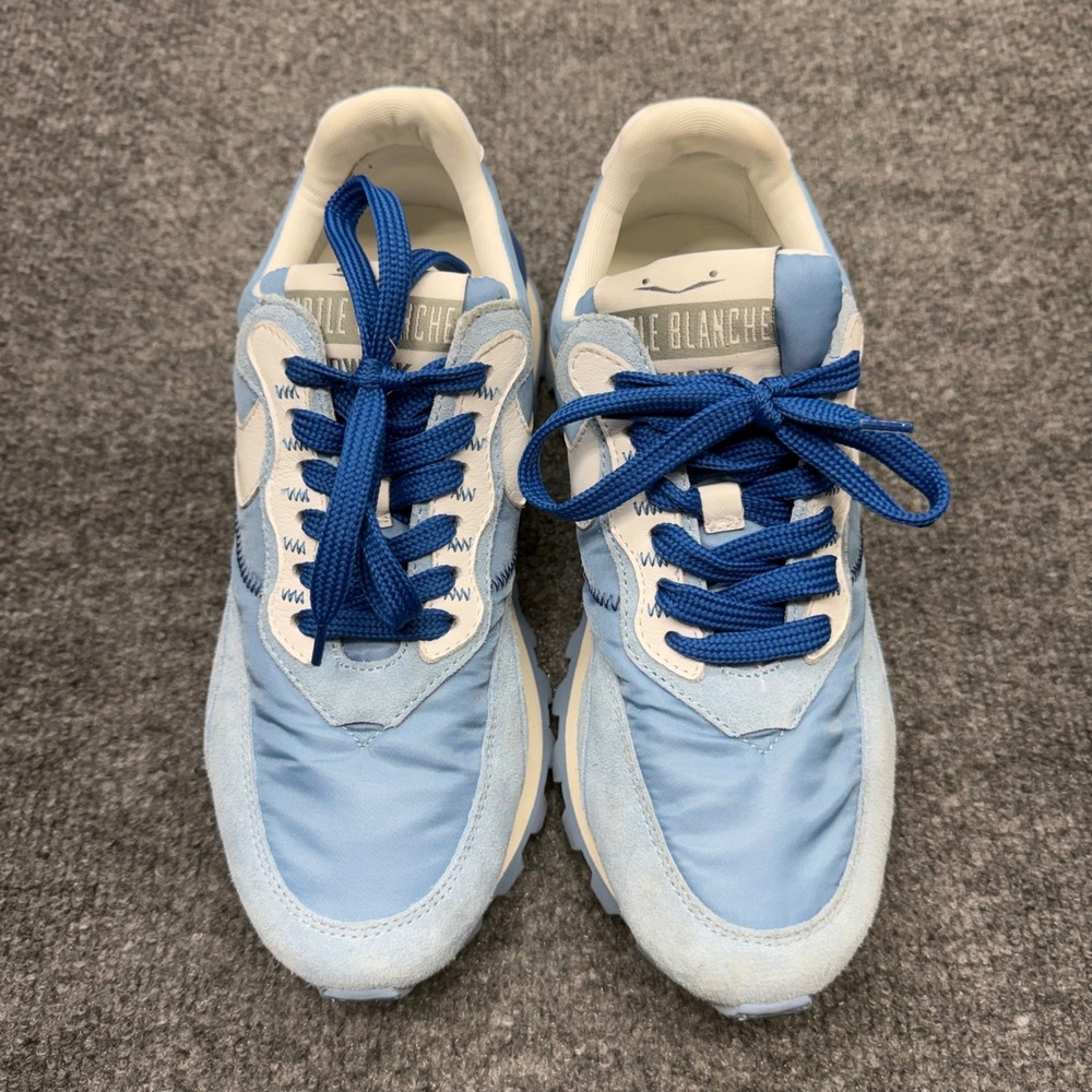 Voile Blanche Qwark Hype Blue Suede Nylon Chunky Platform Sneaker Womens Size 38 - Picture 2 of 9